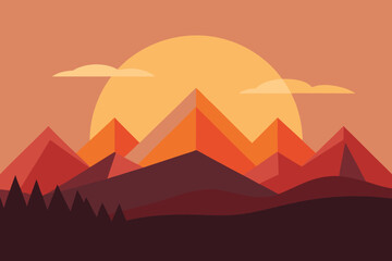 sunset in mountains