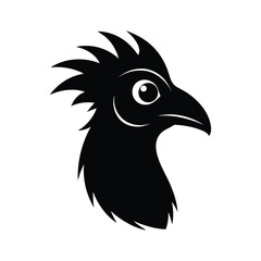 Fototapeta premium Silhouette vector of a quetzal head with crest and elegant beak for tropical bird and forest design Vector illustration