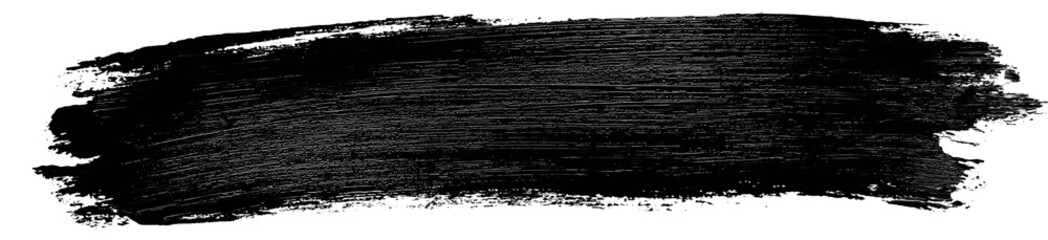 A black brushstroke isolated on transparent background creates a bold and artistic element for graphic design projects