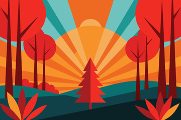 autumn landscape with trees
