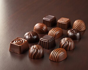Obraz premium Beautifully Decorated Chocolates on a dark background