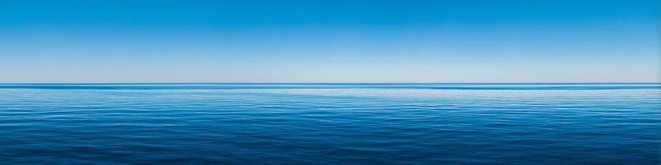 panoramic ocean horizon with calm waves and minimalist composition