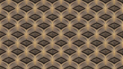 Elegant Pattern: A captivating pattern of arched design elements, interweaving gold and brown hues to create a sense of luxury, warmth, and artistic detail.