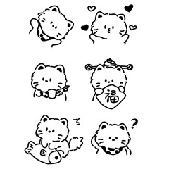 set of funny cartoon animals