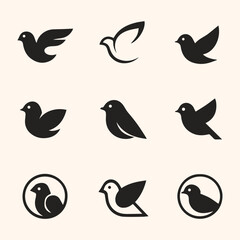 Modern Flat Design for Logo Minimal Bird Vector Illustration