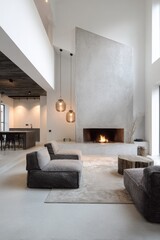 The interior of a modern living room in a modern style, designed for advertising and home decoration