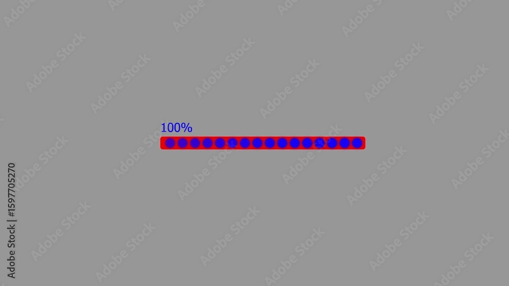 Poster abstract digital visualization of a loading bar or progress indicator with vibrant purple and blue h