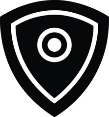 shield with location pin vector icon.