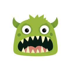 Fototapeta premium Monster Face Clipart, Vector Logo, Icon