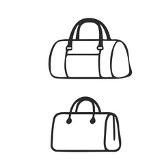 Travel bag color and outline simple vector set for design and decoration