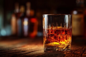 Smooth whiskey aging in oak barrels