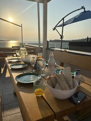 dinner with the sunset