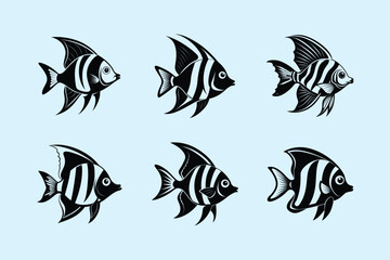 African Butterfly, aquarium fish vector art illustration