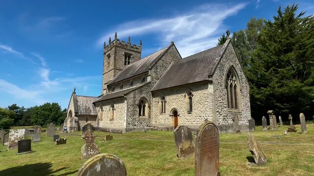 Stonegrave Minster in the small village of Stonegrave in North Yorkshire in the northeast of England. This historic Holy Trinity church dates from 757AD.