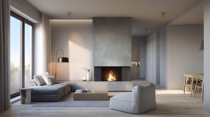 The interior of a modern living room in a modern style, designed for advertising and home decoration