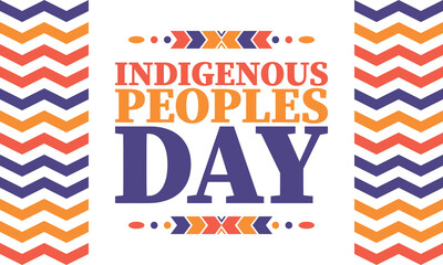 Indigenous Peoples' Day. Native American Day. American Indian culture. Heritage Month. Celebrate annual in United States. Tradition pattern. Poster, card, banner and background. Vector