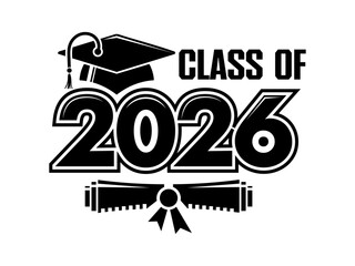 Graduation class of 2026 cap and diploma design