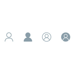 Minimalist user profile avatar icons set | account symbol or contact button 