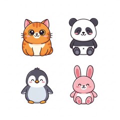 Fototapeta premium set of funny animals