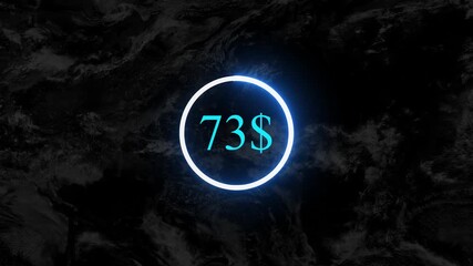 Dollar number 87. counter animation 87. dollar counting animation . counting money and digits increasing . animated counter from 0 to 87 dollar ....... - Powered by Adobe