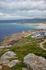 The village of Sennen Cove at Whitesand Bay. Cornwall. England. GB
