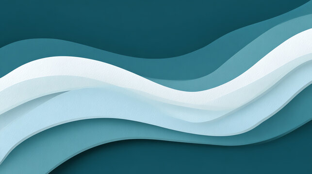 A contemporary abstract design featuring smooth, flowing waves in soothing shades of blue and white, evoking tranquility and elegance.