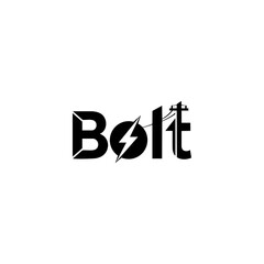 Bolt Typography Logo with Lightning Shape Integration
