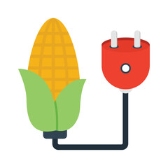 Corn Natural Energy  Flat Vector Icon Eps 10 Files