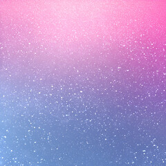 Colorful gradient background with falling snowflakes in soft pink and blue hues during a winter evening