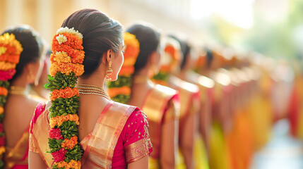 Indian saree culture, women in vibrant silk sarees display the diverse Indian textile and fashion traditions elegantly during festive gatherings