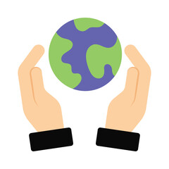 Save Earth Flat Vector Icon Eps 10 Files