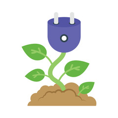 Plug Plant Flat Vector Icon Eps 10 Files