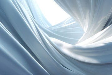 Abstract Flowing White Fabric Design