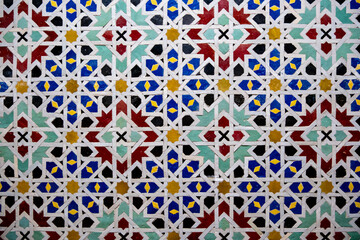 Moroccan mosaic tiles on the wall
