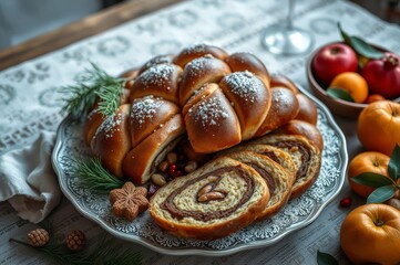 Fototapeta premium Traditional New Year's Dinner in Moldova