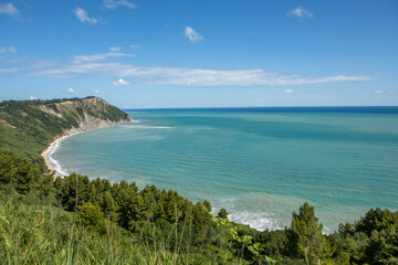 Photo with a beautiful panorama of the city of Ancona in southern Italy.