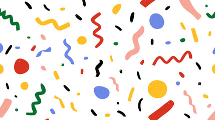 Bright and colorful abstract background with playful shapes and patterns for creative design projects.