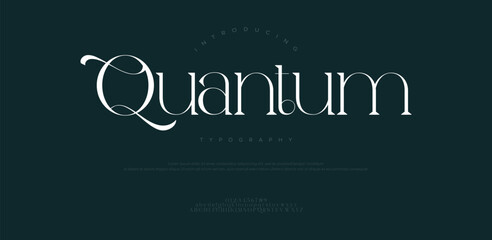 Quantum Elegant Serif Font. Luxury Modern Typeface for Branding, Fashion, Logo, and Editorial Design | Stylish Alphabet Letters Vector

