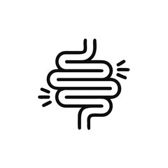 Gut constipation icon. intestine vector illustration isolated on white background. Stomach and digestion business concept.