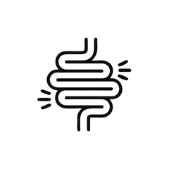 Gut constipation icon. intestine vector illustration isolated on white background. Stomach and digestion business concept.