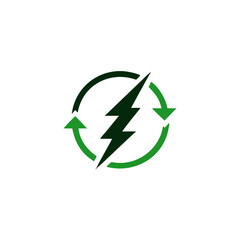 Obraz premium Recycle Energy Recycle Power Logo vector illustration icon design