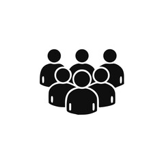 People icon in trendy flat style. Crowd signs, Persons symbol, group symbol, for info graphics and website design logo. Isolated on white background, Vector icon illustration