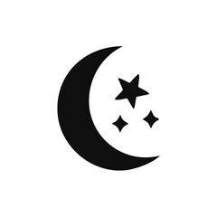 Moon and stars vector icon