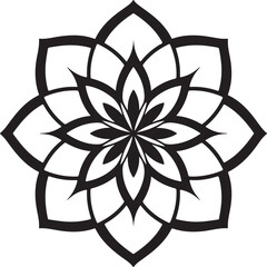 Mandala Faower vintage silhouette vector icon illustration