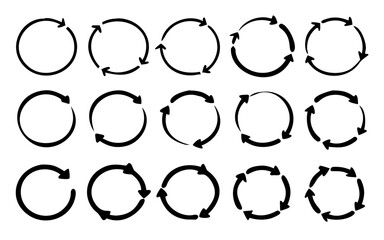 Fototapeta premium different circular arrows icon set , different thickness, Circular arrows sign, vector illustration