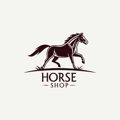 horse shop logo design vector 