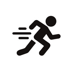 man fast run icon in flat style, athletics, marathon, rush symbol vector illustration