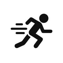 man fast run icon in flat style, athletics, marathon, rush symbol vector illustration