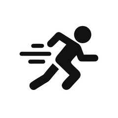 man fast run icon in flat style, athletics, marathon, rush symbol vector illustration