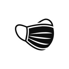 mask icon in flat style, respiratory and protection face mask ppe isolated on white background, virus protection business concept